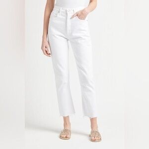 Agolde Nico White High Rise Button Fly Jeans